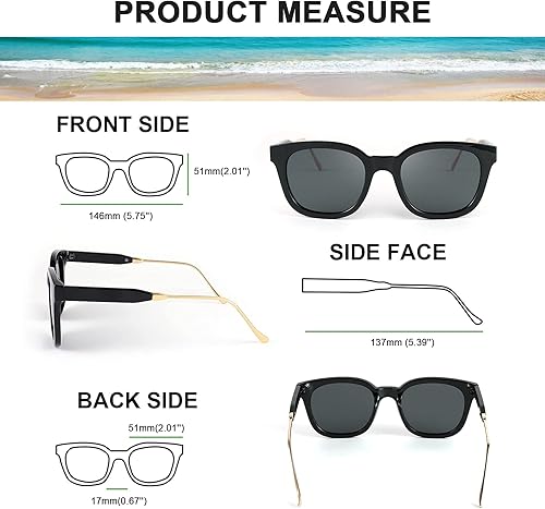 Miniatura 4 de FEISEDY Gafas de sol cuadradas polarizadas clásicas mujeres hombres UV400 lentes B2624