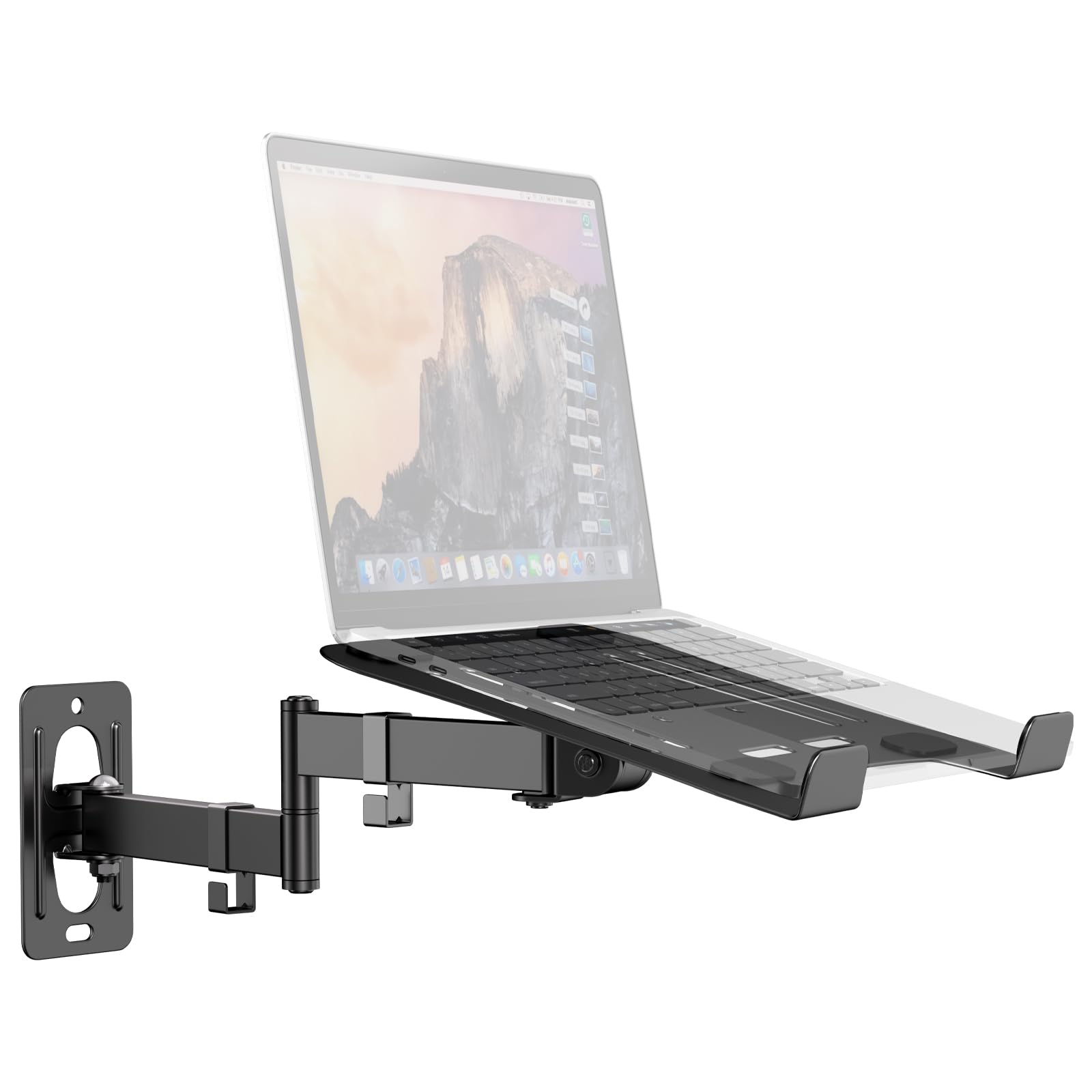 Soporte de Pared para Portátil y Tableta, Carga 5 KG, Brazo de Metal 300x250 mm, Compatible con Ordenadores 12-17″ y Tabletas 10-13″, VESA 75/100 mm, para Oficina en Casa y Cocina