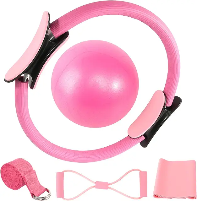 Home Pilates Kit for Women - Yoga Set with Ball, Ring & Resistance Bands