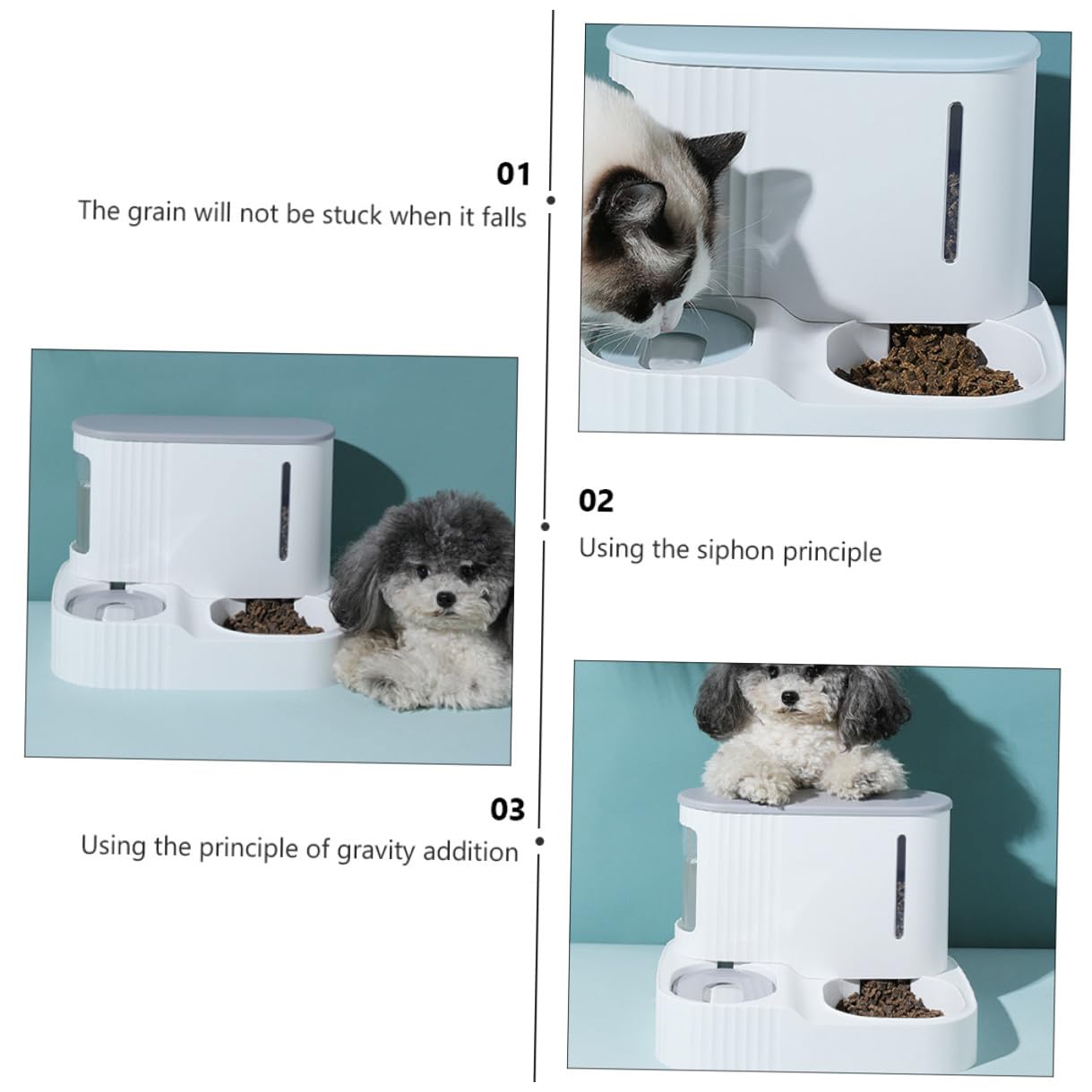 DOITOOL Distributeur Automatique d'eau et Nourriture pour Animaux Gamelle Amovible Grosse Capacité Design Anti-Débordement pour Chiens et Chats Usage Domestique et Voyage