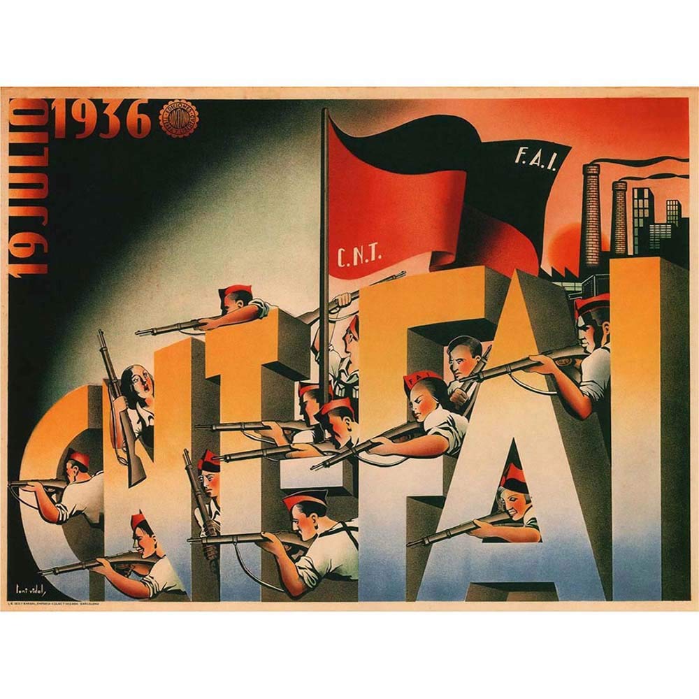 Wee Blue Coo War Spanish Civil 19 July 1936 Cnt Fai Republican Outbreak Spain Art Print Poster Wall Decor 12X16 Inch