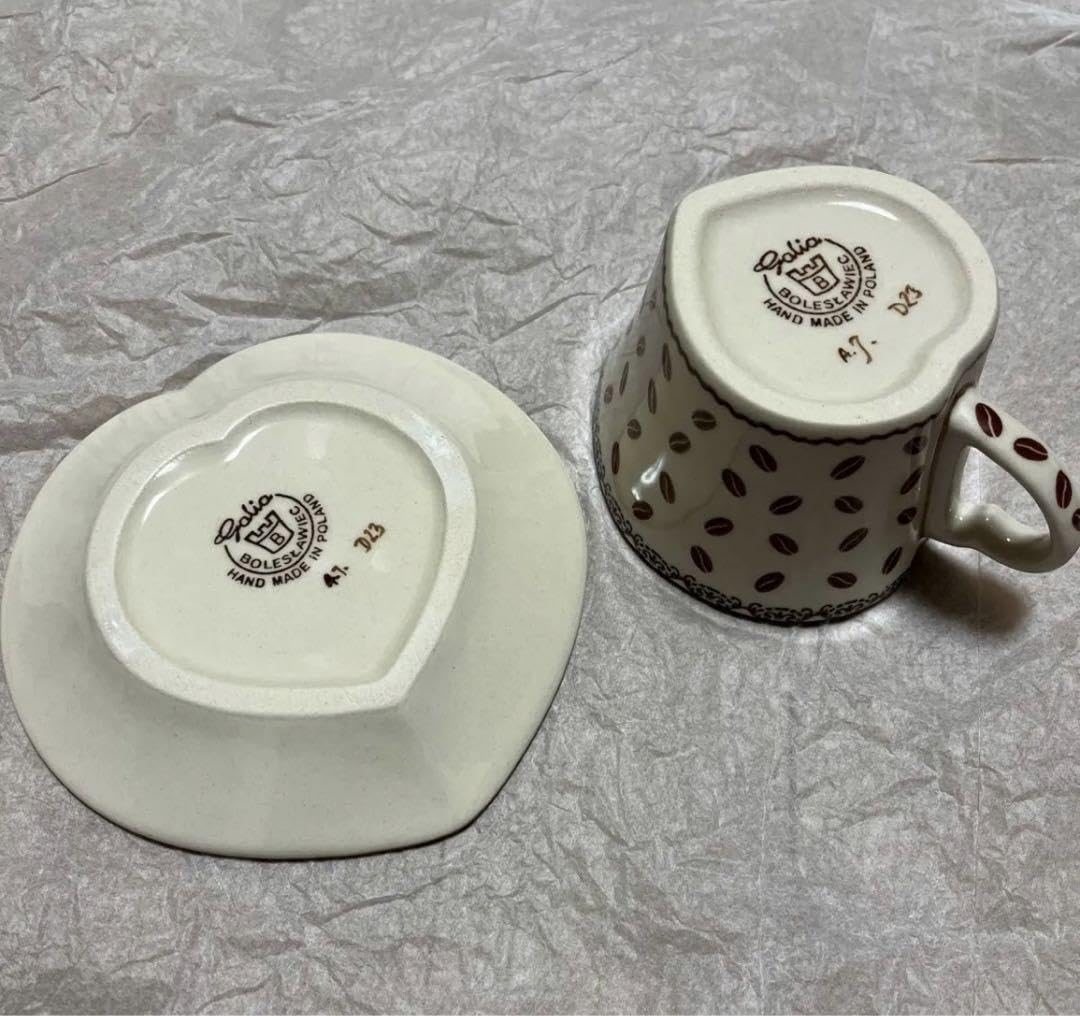 Amazon.co.jp: ポーリッシュポタリー ガリア ハート型カップソーサー