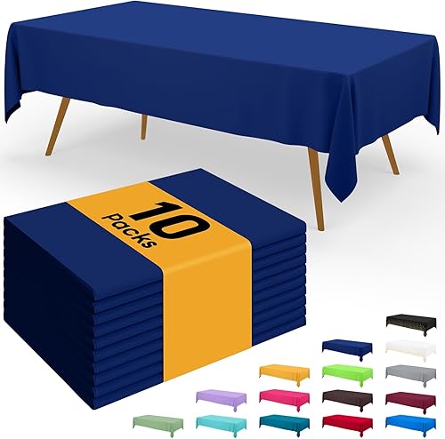 Miniatura 52 de Smiry - Juego de 6 manteles desechables, manteles rectangulares impermeables de 54 x 108 pulgadas para fiestas, mantel de plástico decorativo, a