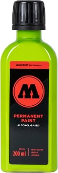 Molotow Permanent Paint Marker Refill - 200ml Glossy Alcohol Based Quick Drying Colour Cream Green