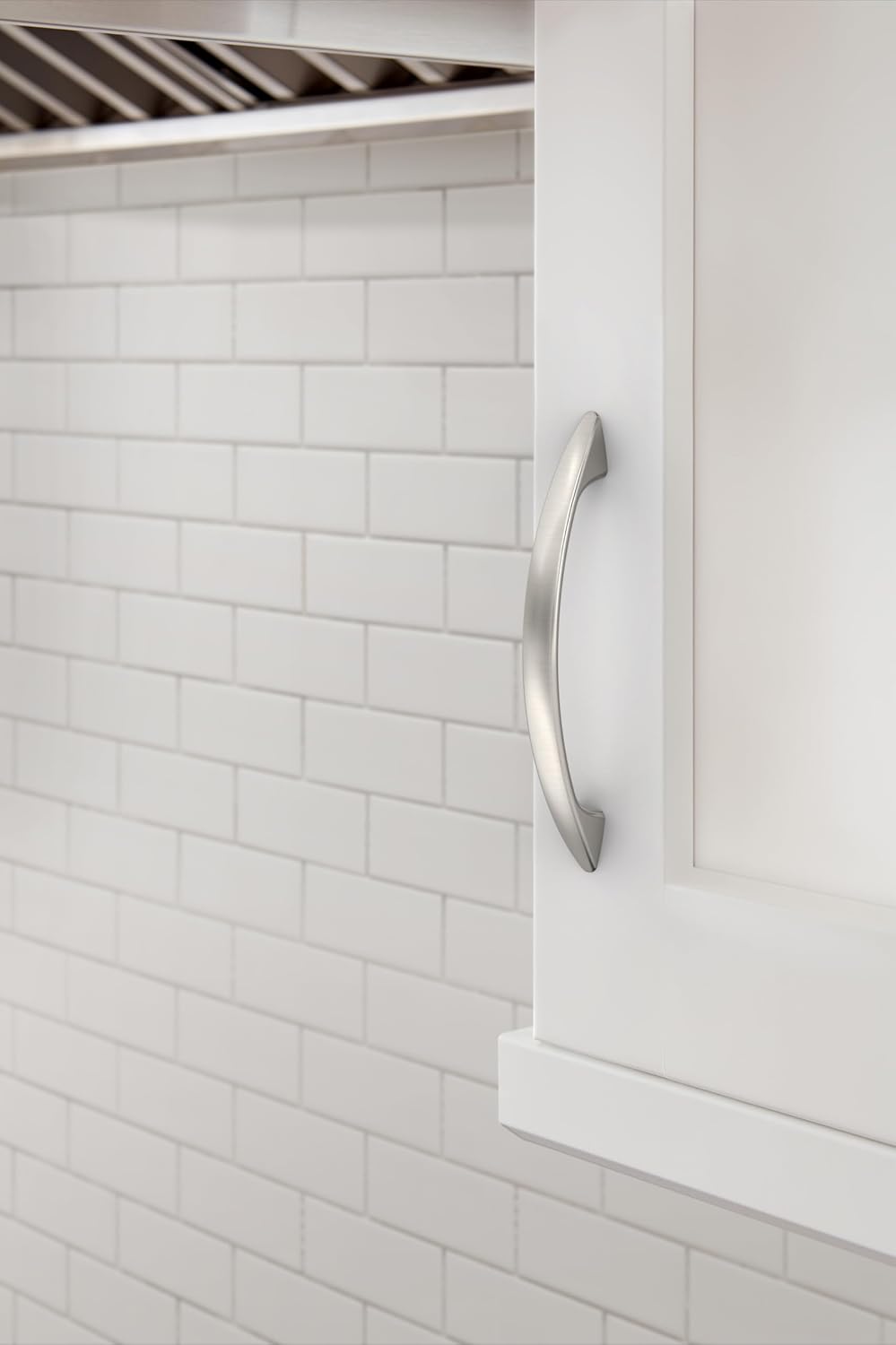 Arc 3-3/4 inch (96mm) Center-to-Center Satin Nickel Cabinet Pull - 10 Pack