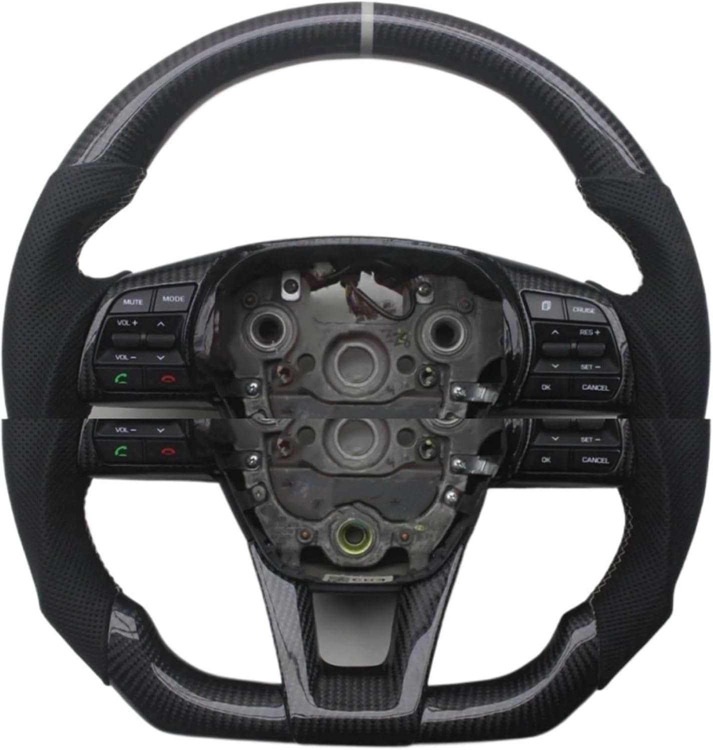 Replacement Compatible With Hyundai Sonata 2015-2019 Carbon Fiber Leather Steering Wheel