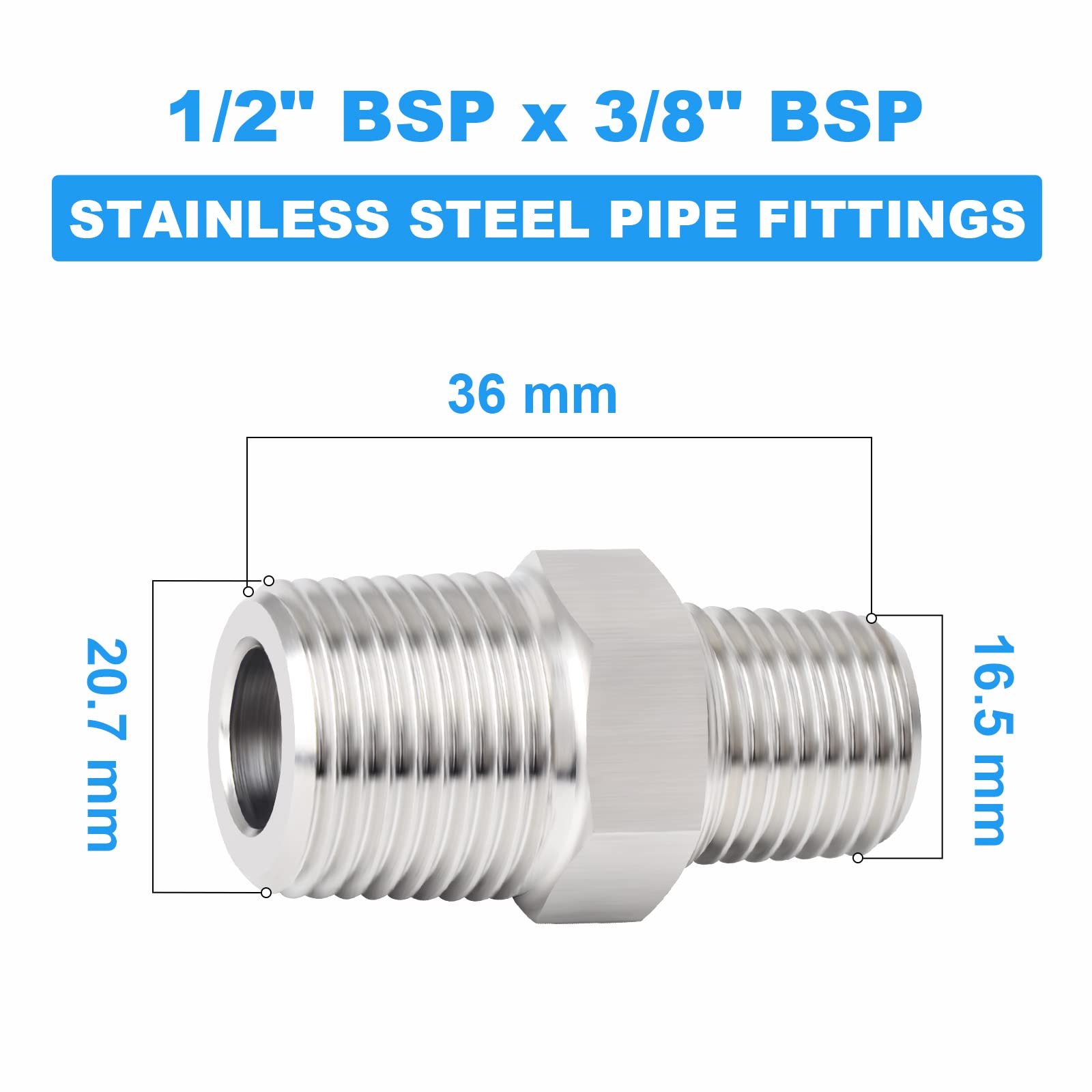 6 Mm X 6 Mm X 3/8" Inch BSP Male Thread Tee Branch One Touch Push In T - View #4