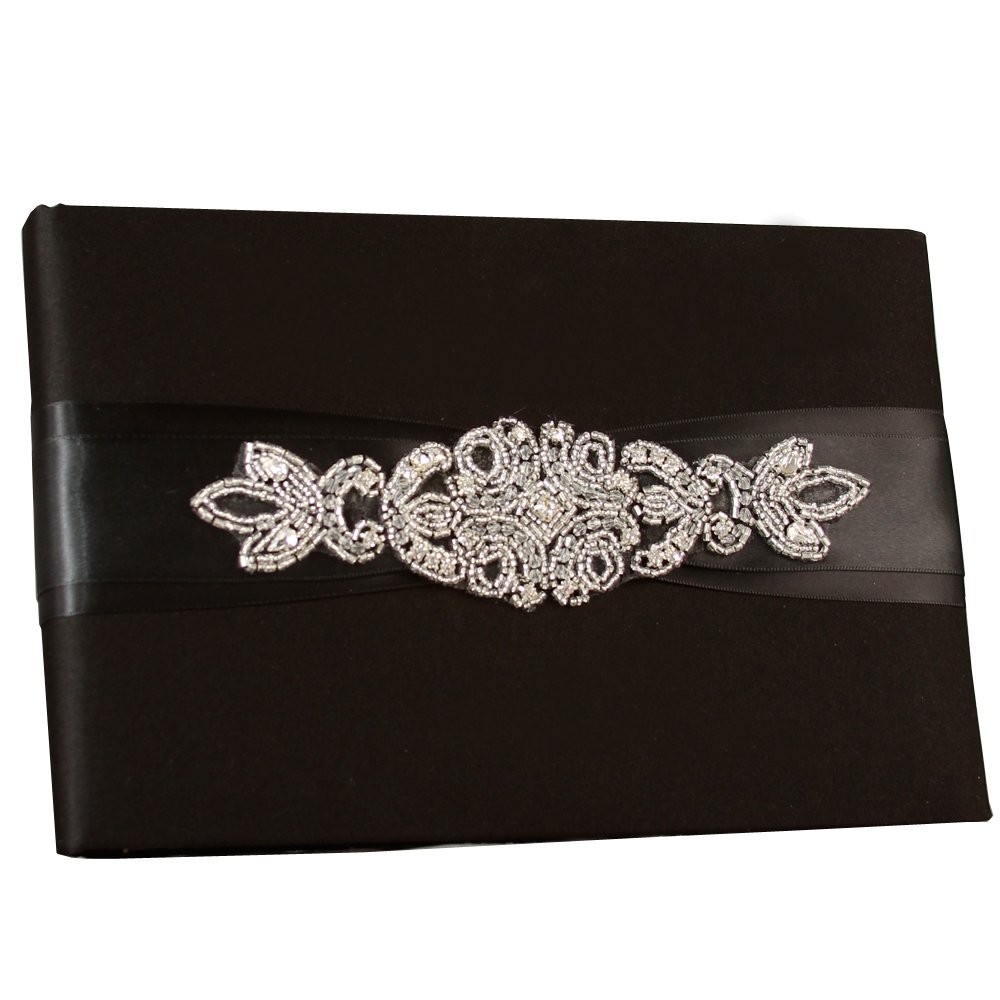 Livre d'or de mariage Ivy Lane noir avec motif chic pour album de témoignages