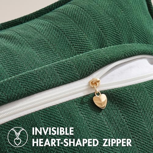 MIULEE Pack of 2 Green Decorative Pillow Covers 18x18 Inch Soft Chenille Luxurious Couch Throw Pillows Farmhouse Cushion Covers with Elegant Design for Sofa Bedroom Living Room Home Decor by MIULEE - Image 5