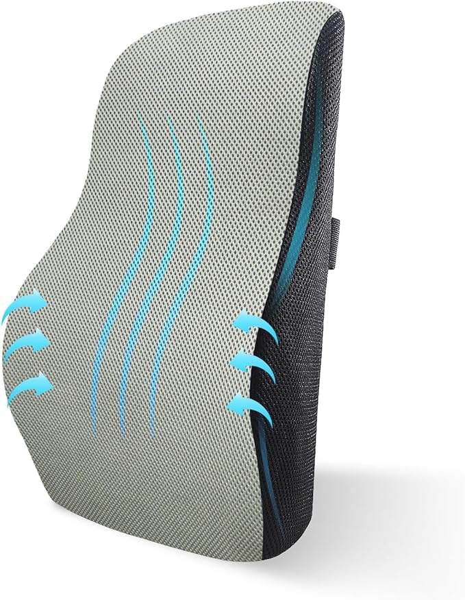 Support lombaire en mousse – Coussin de dos orthopédique | Dossier pour chaise de voiture et de bureau | Soulagement des douleurs dorsales alignement de la colonne vertébrale assis (mousse à mémoire