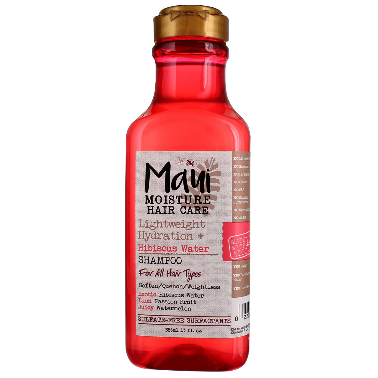 Maui Moisture Shampoo Hibiscus Water 13 Ounce (385ml) (2 Pack)