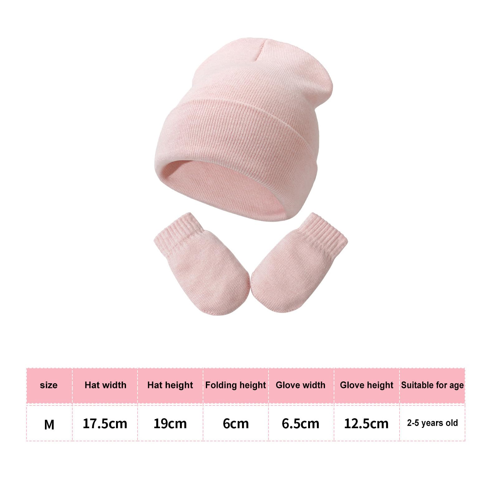 Mittens Gloves Beanie Hat Set for Kids Baby Toddler, Winter Cute Soft Thick Warm Knit Pullover Cap Set for Boys Girls (Navy Blue)