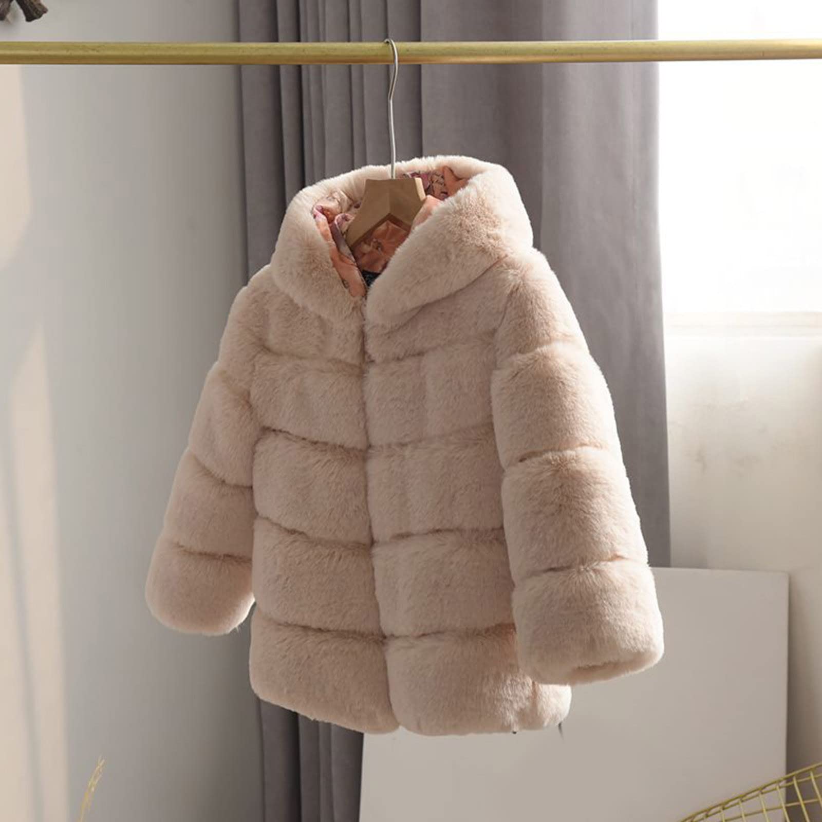 Chaqueta para niñas pequeñas, Otoño Invierno, para niños pequeños, con cuello de lana, chaquetas sólidas, chaqueta de lana con capucha cálida, abrigos Abrigos Deportivos De Mujer