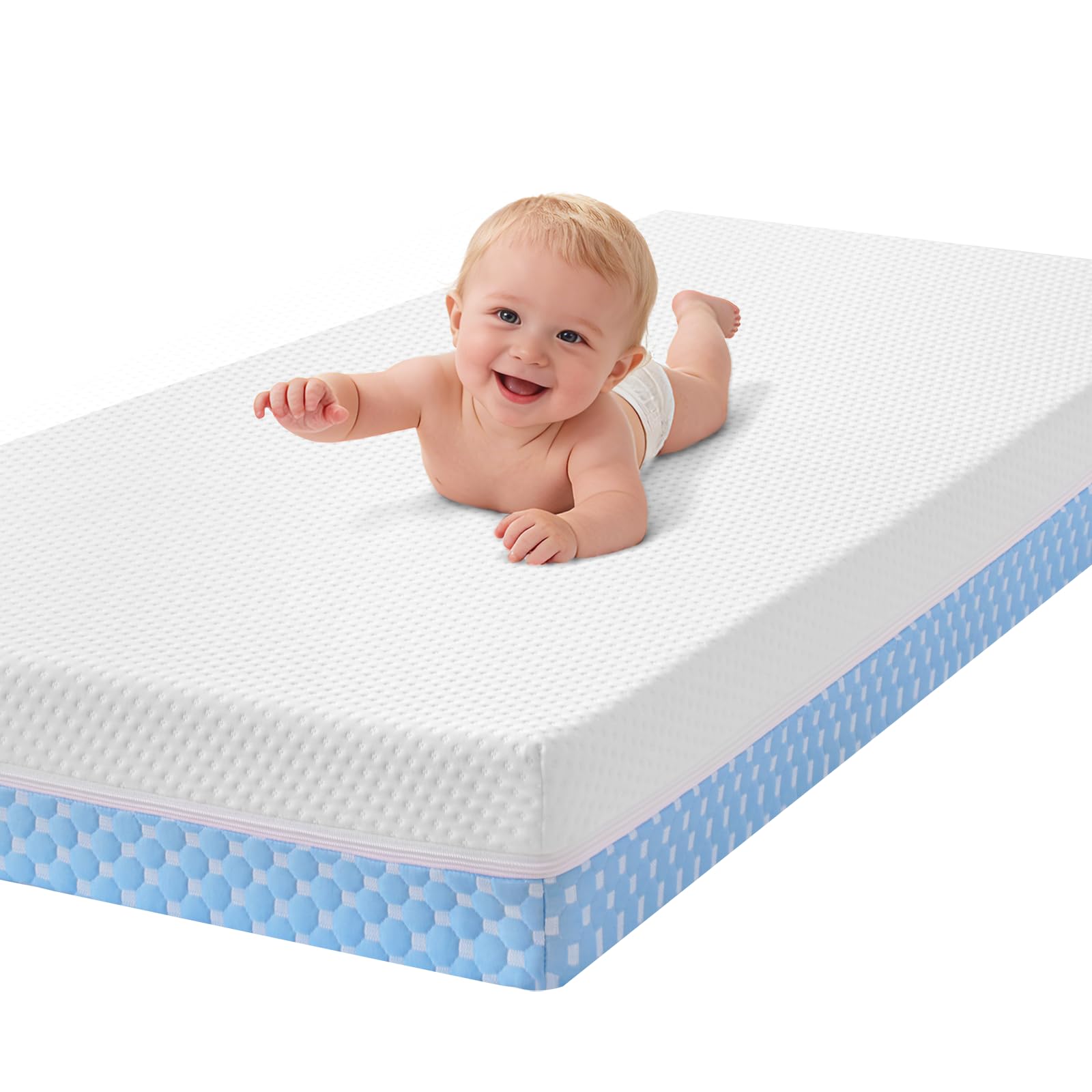 Vomiliku Crib Mattress Dual Sided Memory Foam Baby Toddler Bed Mattress, 52" x 27.6" x 5.5" Soft Breathable Mattresses