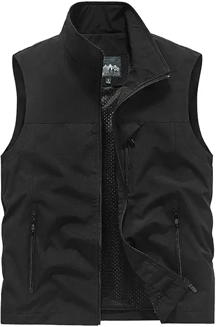 Gilet de travail homme multi-poches décontracté randonnée extérieur respirant léger