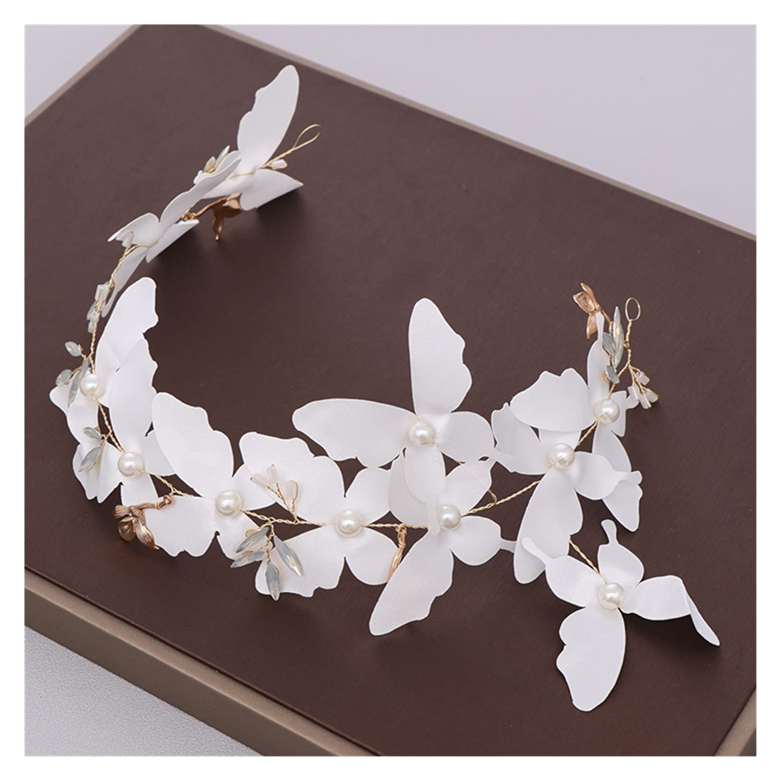 YBSHIN Schmetterling-Stirnband Mit Perlen & Strass – Haarreif Für Damen, Braut, Cosplay