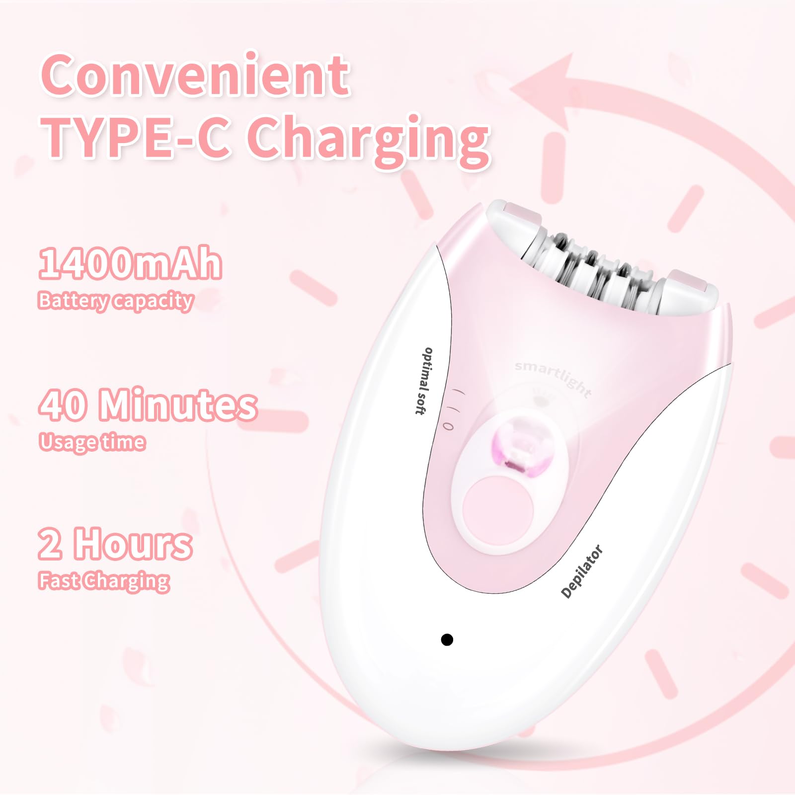 Depiladora facial para mujer con luz LED, pinzas eléctricas inalámbricas, dispositivo de depilación facial