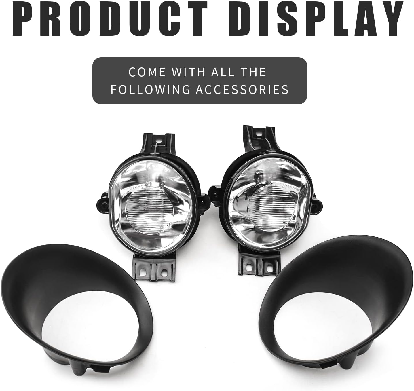 DLAA Fog Lights For Dodge Ram 1500/2500/3500 2002 2003 2004 2005 2006 2007 2008 2009 2009 Front Fog Lamps Kit Car Styling Spot Light, Clear Lens - 1 Pair