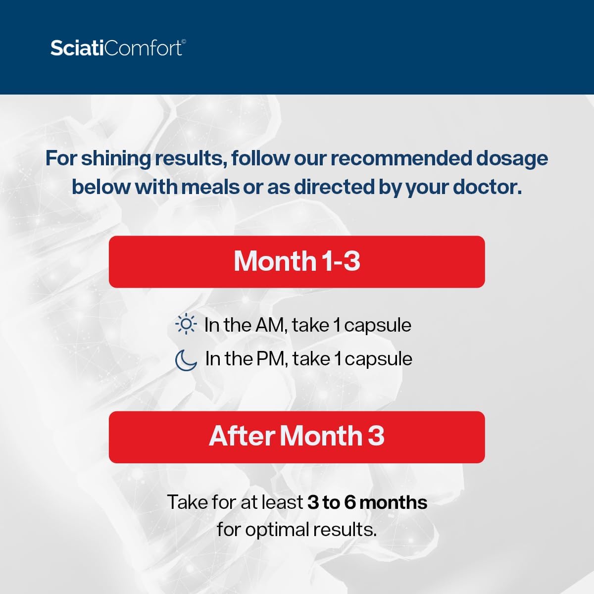 SciatiEase SciatiComfort Spine and Disc Support Supplement Sciatic Nerve Health Support Supplement - VIT D3 K2, Aquamin, Calcium, Magnesium, Type II Collagen, Pea (Palm Collagen) - 30 Day Supply