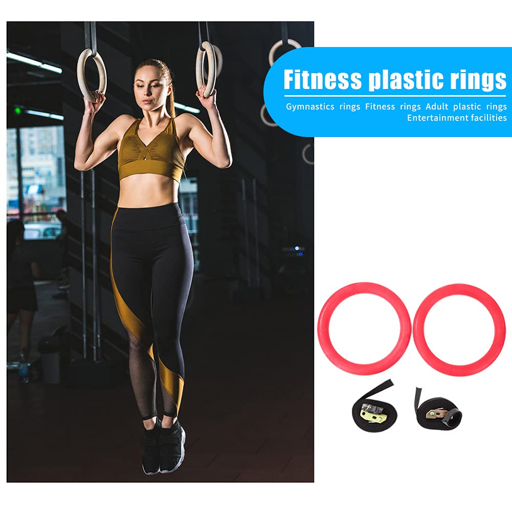 Anelli per il fitness, 1 paio di anelli da ginnastica in plastica ABS multifunzionali, pratici e comodi, for esercizi di trazione e allenamento muscolare