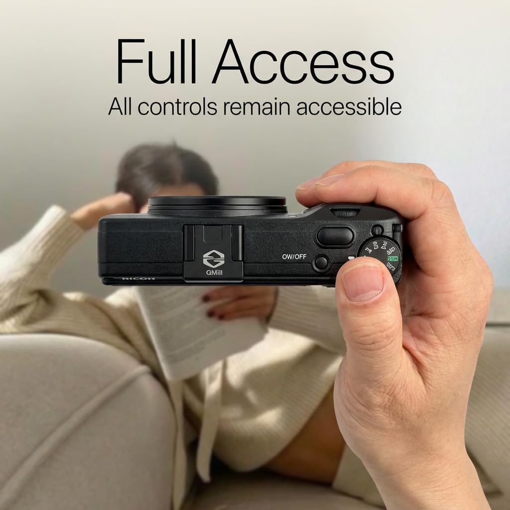 Metal Thumb Grip for Ricoh GR III/GR III HDF/GR IIIx/GR IIIx HDF – Aluminum Hot Shoe Thumb Rest Support for Improved Grip & One-Handed Shooting