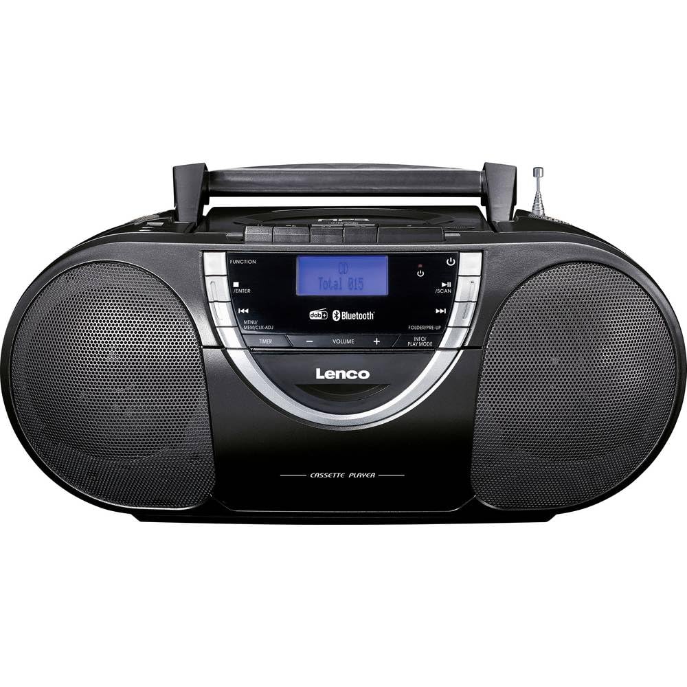Lenco SCD 6900 Radio Portable Dab+ – Bluetooth – Radio FM – Boombox avec Lecteur CD/MP3 – Lecteur Cassette – Entrée USB – Entrée AUX – Prise Casque 3,5 mm – Noir