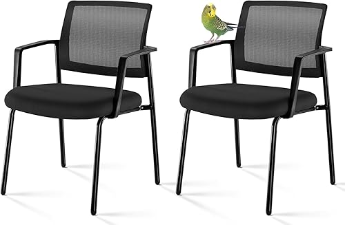 Sweetcrispy Sillas plegables apilables para 2 unidades, sillas apilables de tela tapizadas con respaldo de malla, metal resistente, fácil de usar y