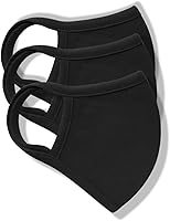 Melanzy Organics Organic Cotton Face Masks - Reusable Washable Soft Cloth Masks, 3/6 Pack Black for Adults & Teens