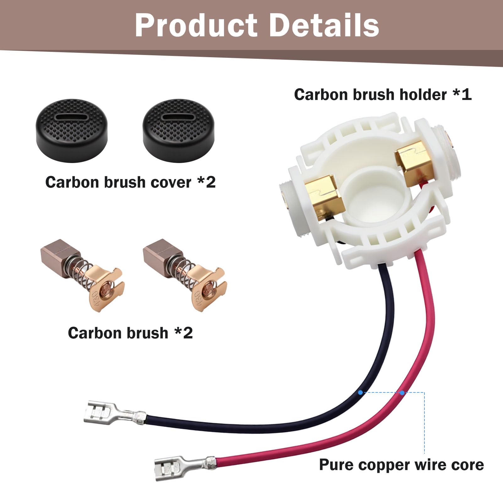 Angle Grinder Carbon Brush Holder Kit Caps with Brushes Carbon Brush Holder Tool Accessories for Makita CB430 BGA450 BGA452 DGA452 GA400BGA402 GA400D BJS160 BJS161 Models Angle Grinder - Image 3