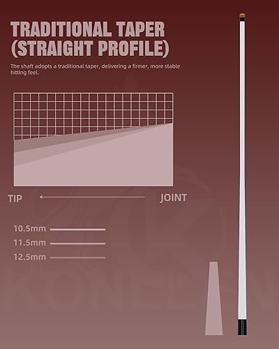 Miniatura 3 de KONLLEN Taco de piscina de fibra de carbono 2.0 con cono profesional | Palo de billar con incrustaciones hechas a mano de baja desviación | Eje