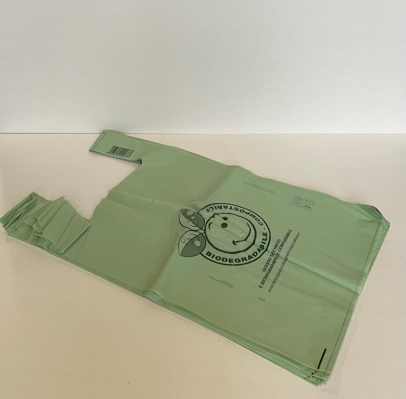 200 Shopper Maxi Grandi e Resistenti 40x70 gr 38 cadauna Biodegradabili e Compostabili Sacchetti con Manici Shoppers Buste per la Spesa e Raccolta Umido