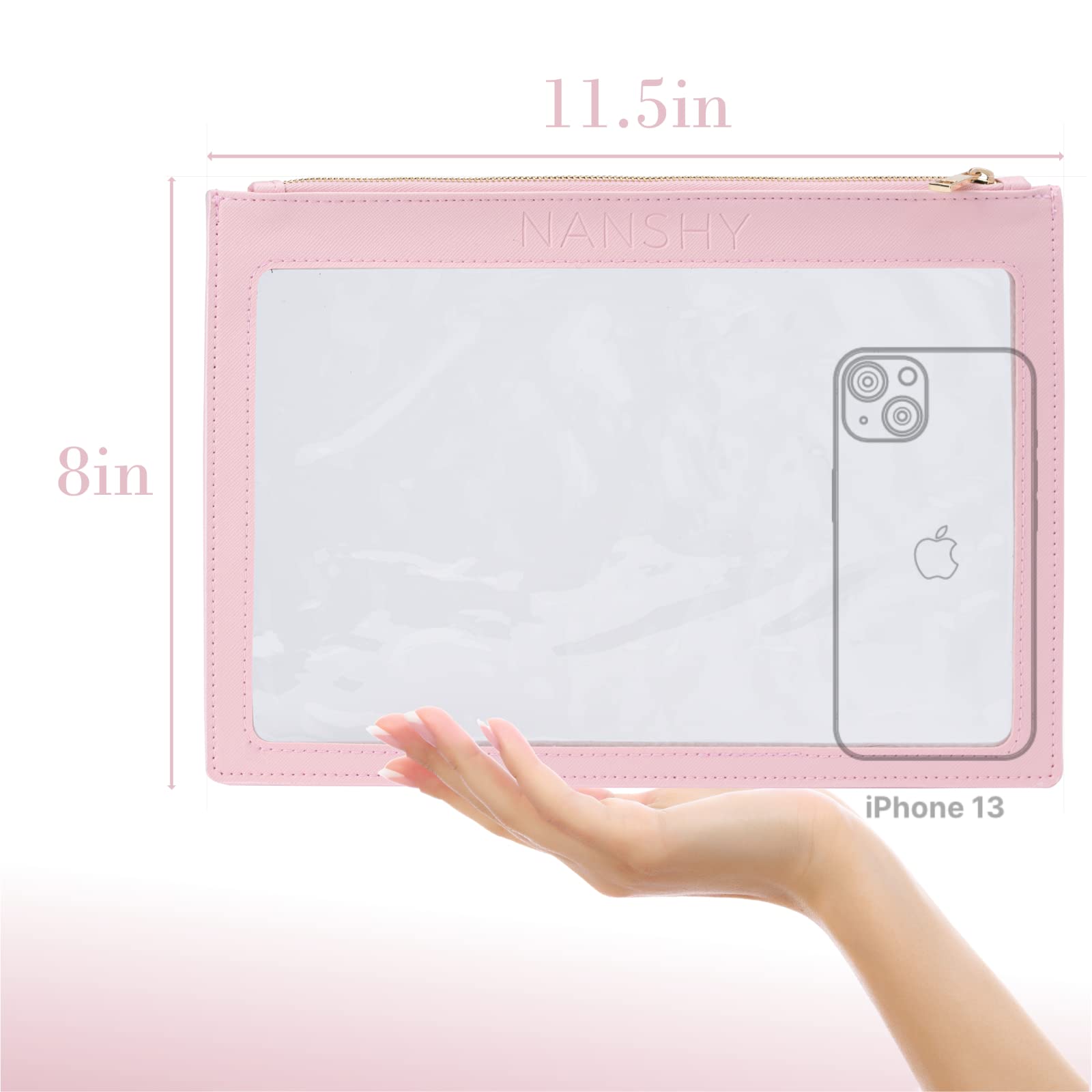 Nanshy Clear Make up Bag, Black Makeup Organiser, Slim Flat Makeup Bag wit Zipper, Clear Pencil Case - Image 4