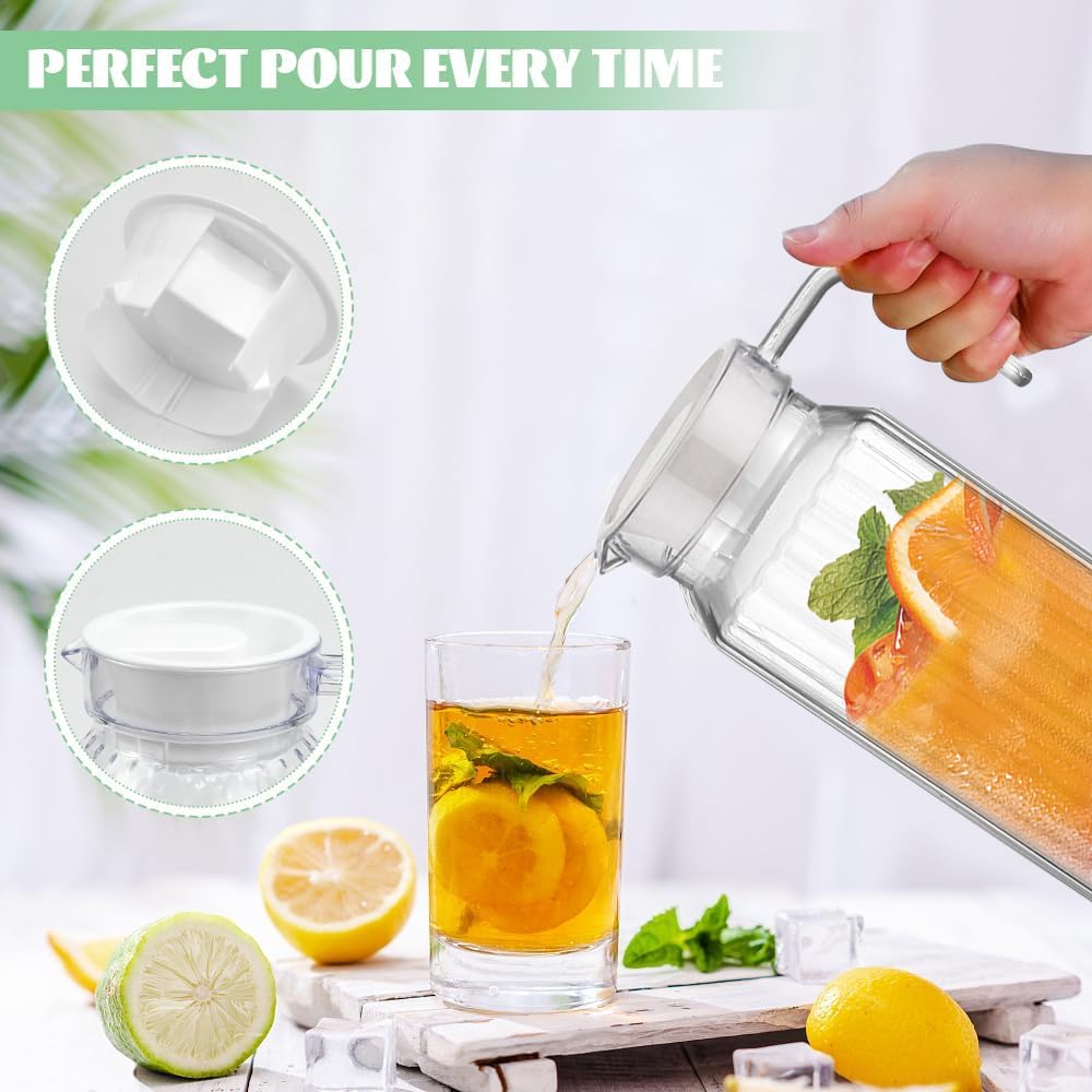 Brocche Per Acqua Da 1.1 Litro - 2 Pezzi In Plastica Senza BPA Per Tavola, Trasparenti - Foto 13