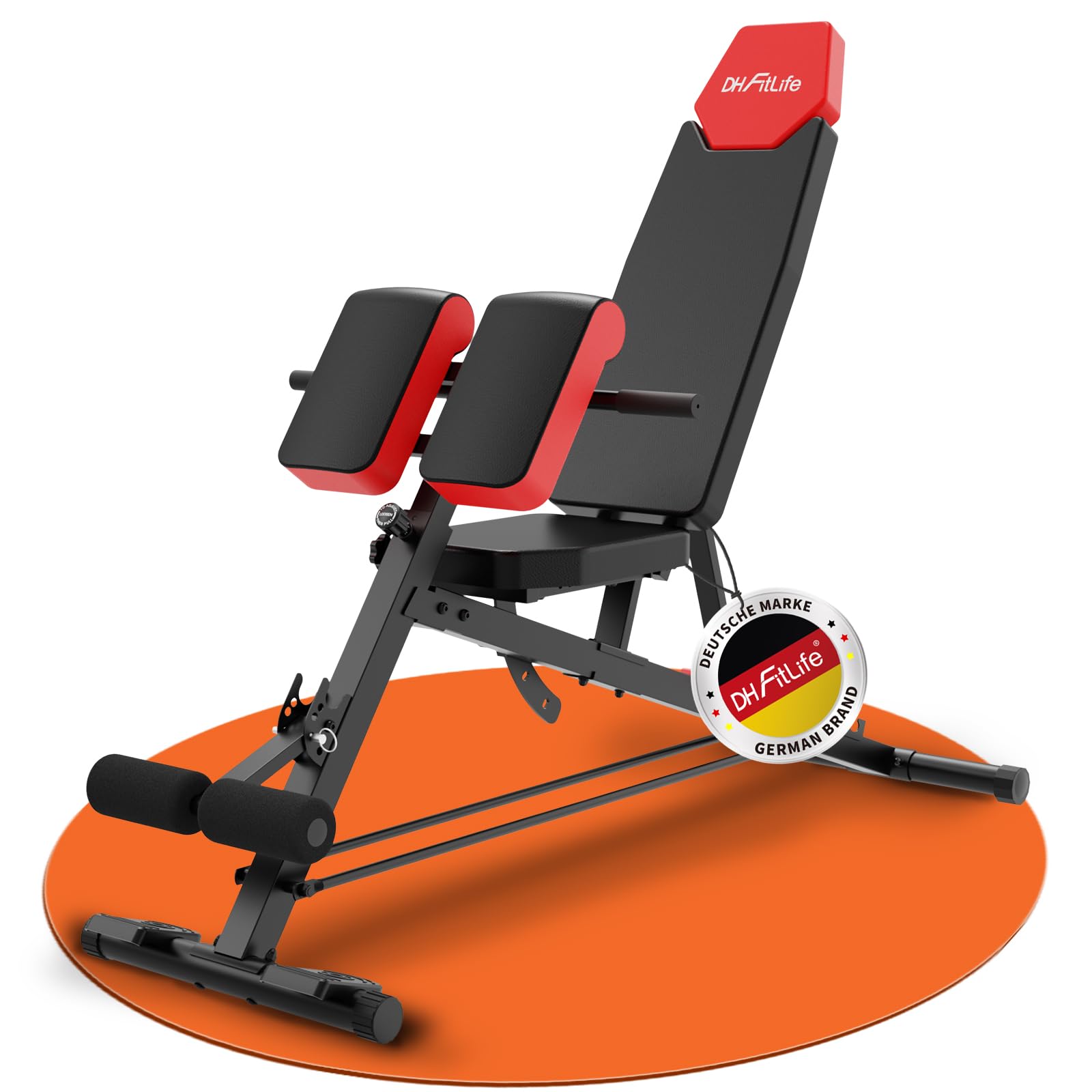 DH FitLife 2026 Premium Banc de musculation 6-en-1 réglable 350 kg avec hyperextension | Banc incliné pour développé couché | Multifonction maison/home gym