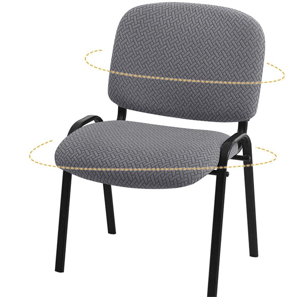 Housses De Chaises De Bureau Élastiques en Jacquard pour Visiteurs Ensemble De Deux Housses De Chaises De Salle À Manger Protection Extensible pour Tabourets De Cuisine(Khaki,6PCS)