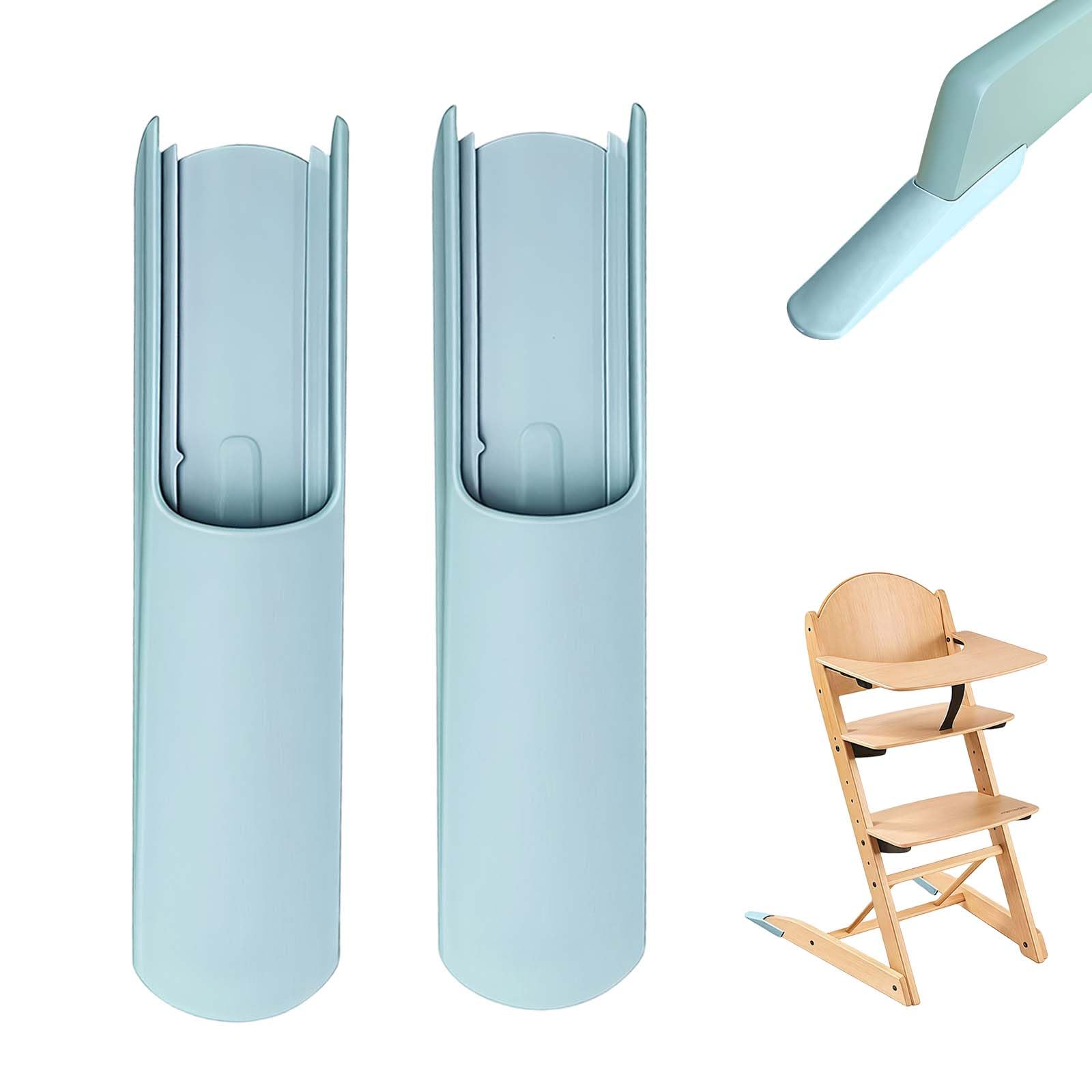 KLINNA 2 Stück Kippschutz für Stokke Tripp Trapp | Verlängerung Beinpolster als Zubehör für Hochstuhl | Erweitertes Gleiterset und Sicherheit Fußabdeckung als Stuhlbein Abdeckung (Blau)