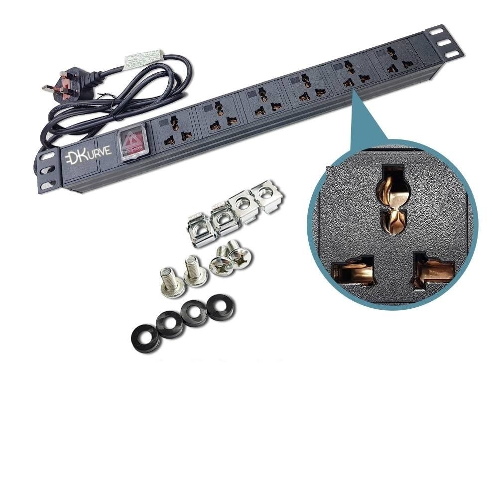 Buy 6 Way Horizontal Universal Socket Power Distribution Unit UK Type For Rack Server Rack PDU