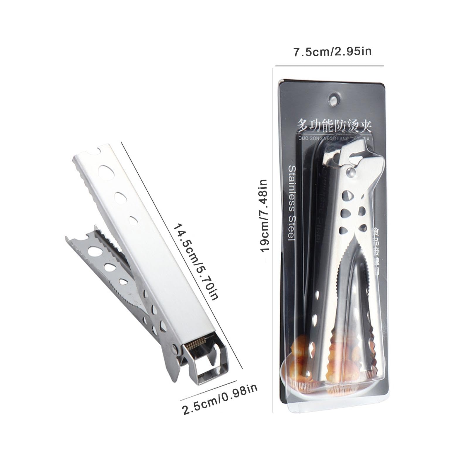 Pinze Anti Scottatura In Acciaio Inox Per Cucina, 2 Pezzi, Clip Per Griglia E Piatti Caldi, 24x11,4 Cm, Utensili Da Cucina Professionali