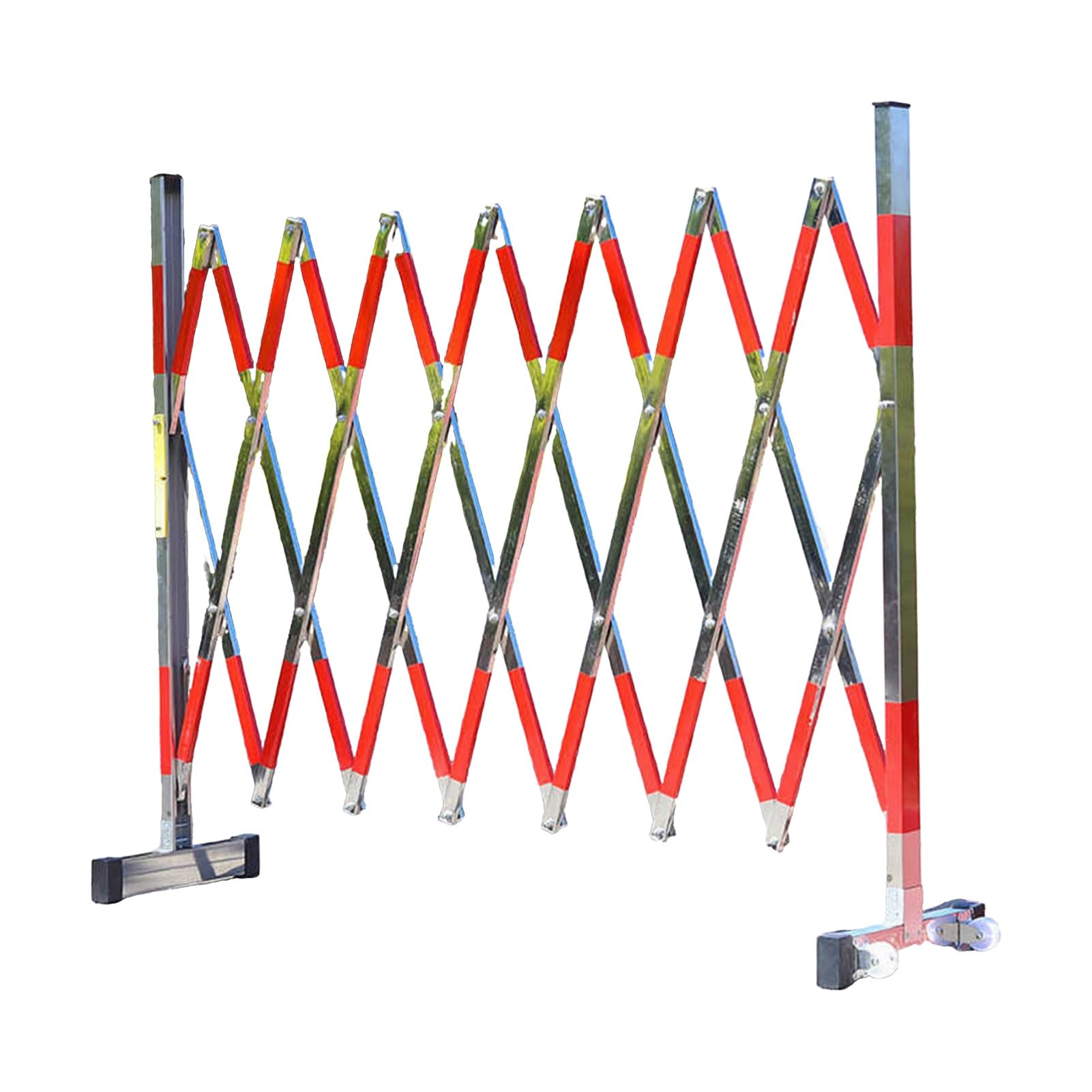 Barrière de sécurité pliante en acier rouge 8m pour chantier et garage