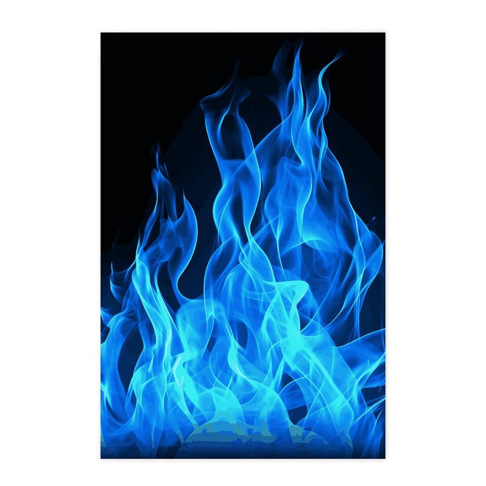 Poster décoratif vintage flamme bleue art mural repositionnable pour salon et chambre