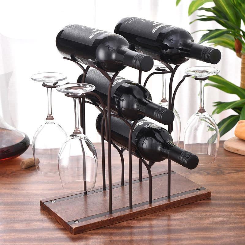 Soporte para botellas de vino, soporte para botellas, estantes de hierro para mesa, soporte de almacenamiento, estantes para decoración del hogar, estante decorativo para exhibición de botellas de
