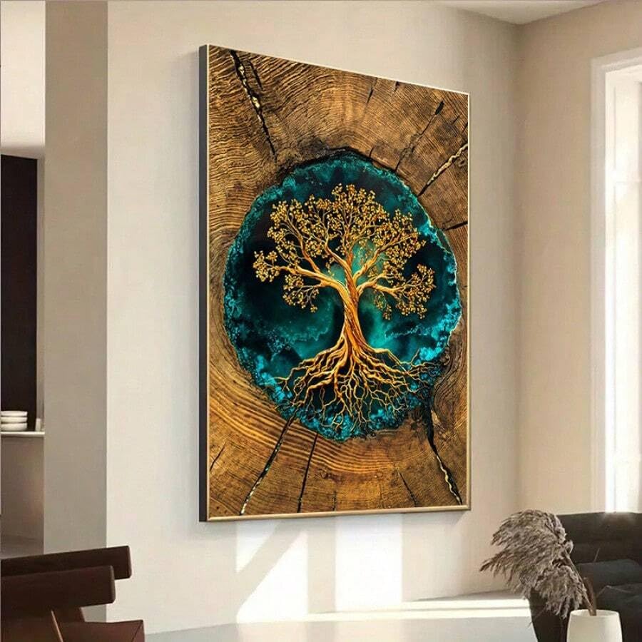 Peinture Arbre de Vie Doré toile design artistique haut de gamme - 4