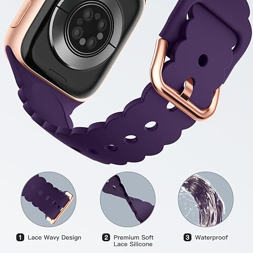 Miniatura 2 de Sunnywoo Correa de silicona deportiva compatible con correas de Apple Watch de 1.496 pulgadas, 1.575 pulgadas, 1.614 pulgadas, 1.732 pulgadas, 1.772