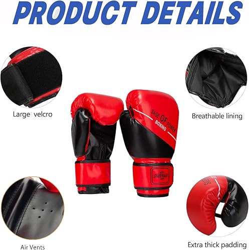 Miniatura 4 de Juego de casco y guantes de boxeo 3 en 1 para adultos jóvenes, un par, equipo de entrenamiento de combate de entrenamiento para MMA Kickboxing Muay