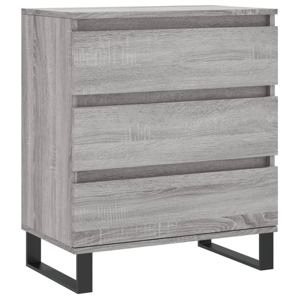 Buffet gris Sonoma 60 x 35 x 70 cm en bois avec pieds en fer – Meuble durable pour espace de rangement et accessoires de maison, surface résistante à l'humidité, commode stable