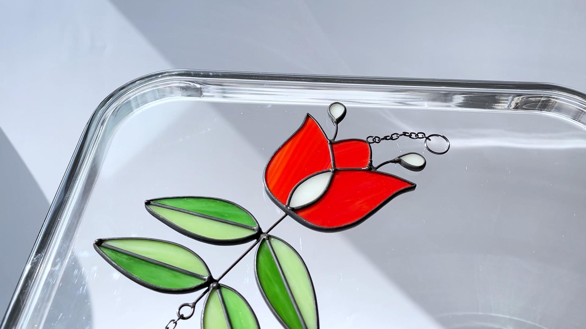 Amazon.com: MintyWiz Vintage Flower Stained Glass Window Hanging