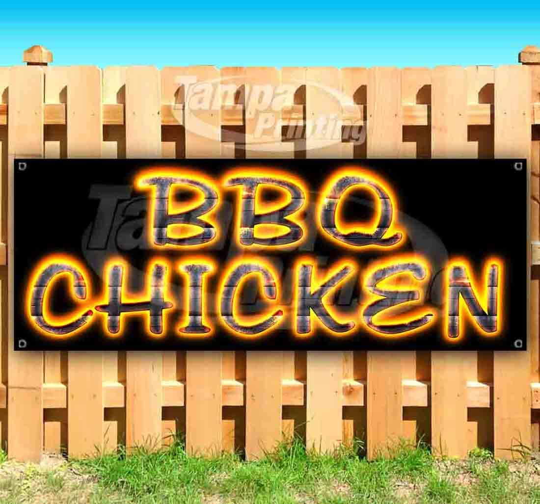 BBQ Chicken Banner 13 oz | Non-Fabric | Heavy-Duty Vinyl Single-Sided with Metal Grommets