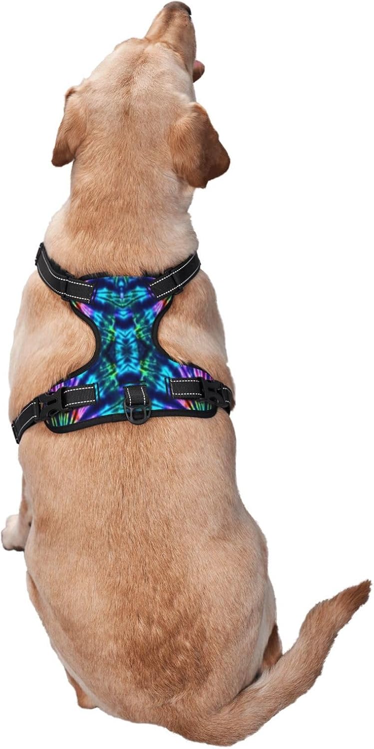 Psychedelic No Pull Dog Vest Harness for Small Medium Large Dog Puppy Pets Cats Outdoor Walking