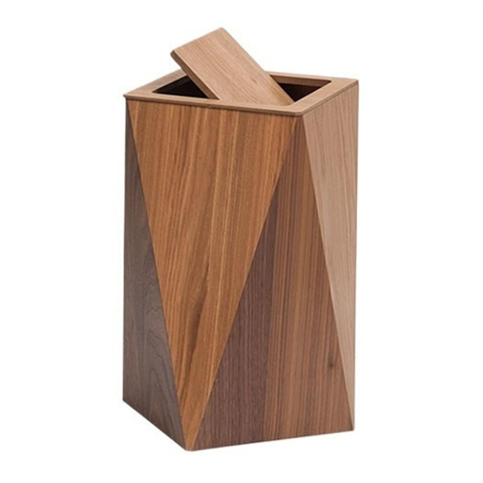 Cubo de basura con cubo interior y tapa de madera para cocina y dormitorio