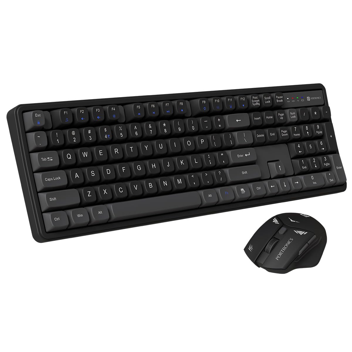 Portronics Key9 Combo Wireless Keyboard and Mouse Set with Ergonomic Mouse, Multimedia Function Hotkeys, USB Receiver, Adjustable DPI, Long Key Life & Click Life for PC & Laptop(Black)-picture-10